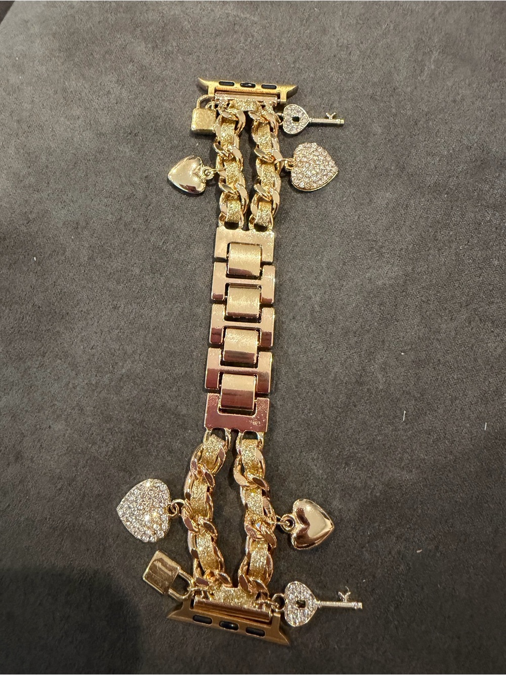 New Gold Heart Charm Bracelet Watch Band 38-49mm